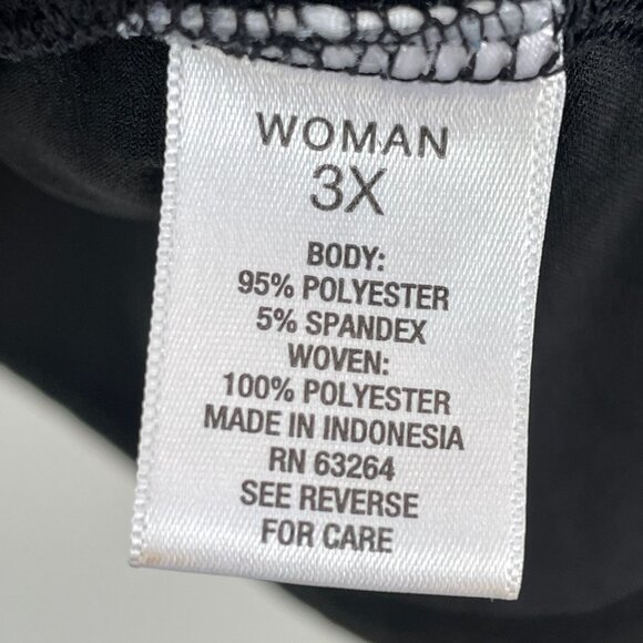 Roz & Ali Womens Plus 3X Black Tunic Top Bell Sleeves Blouse Shirt Round Neck - Picture 5 of 11